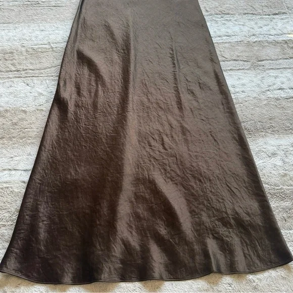 VINCE Satin Slip Dress in Nutwood Size S - Picture 8 of 16